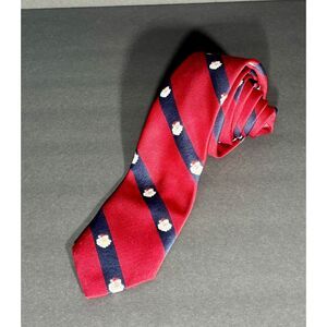 Mervyn's Red Blue Christmas Tie Santa Striped Holiday Necktie 57"